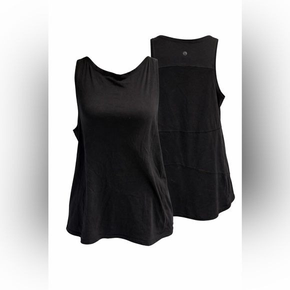 lululemon athletica Tops - Lululemon Black Scoop Neck Tank Top Relaxed Fit Size 12 14